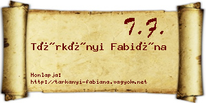 Tárkányi Fabiána névjegykártya